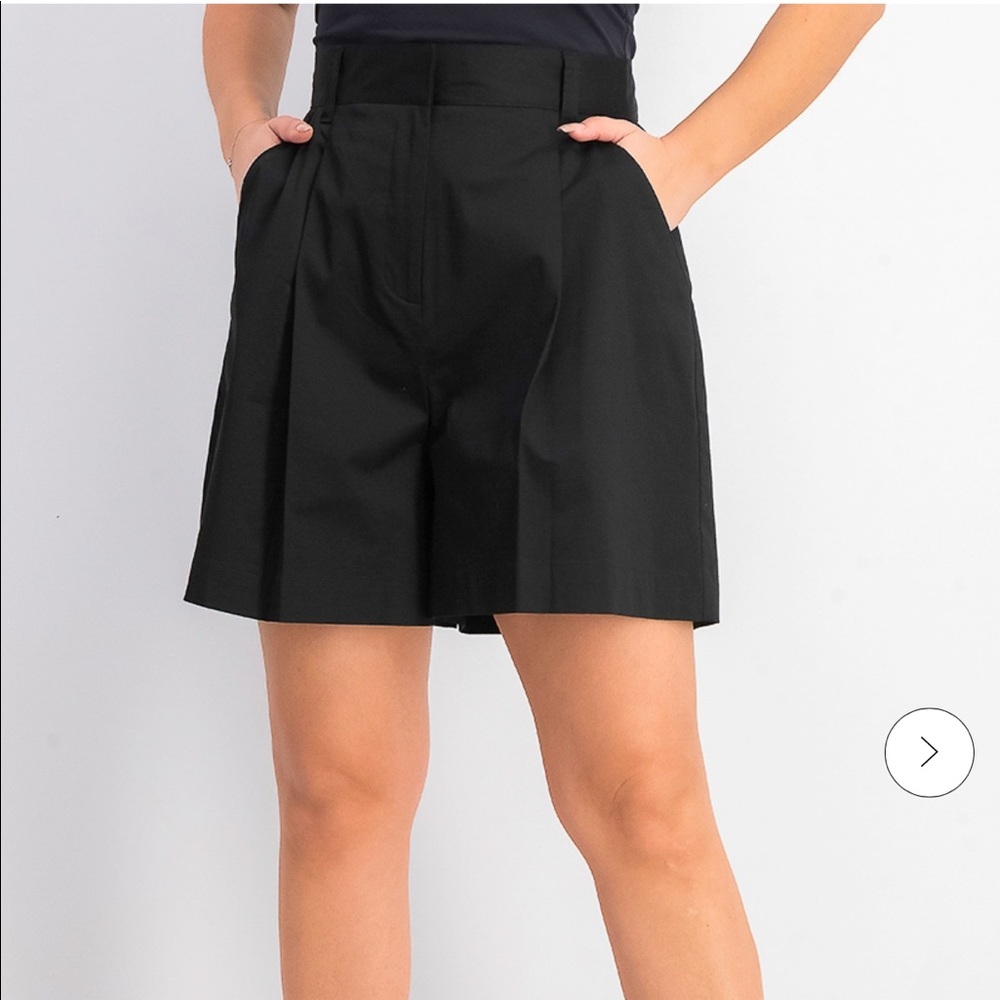 DANIELLE BERNSTEIN Black High-Waist Tailored Shorts